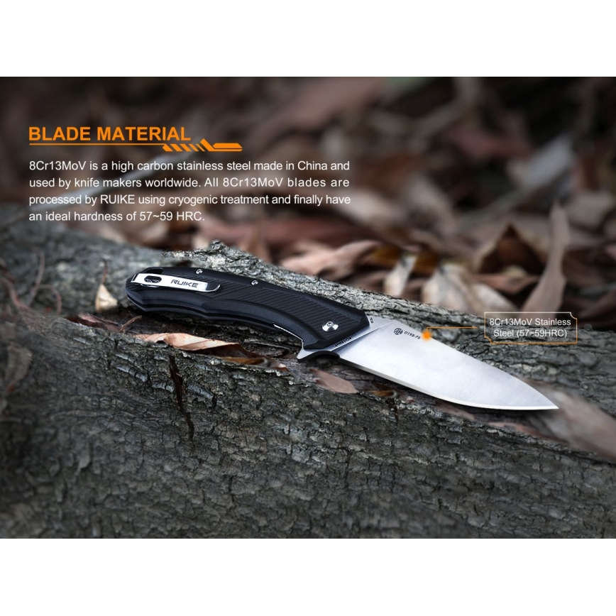 Ruike RUD198PB - Összecsukható zsebkés 23,1 cm fekete