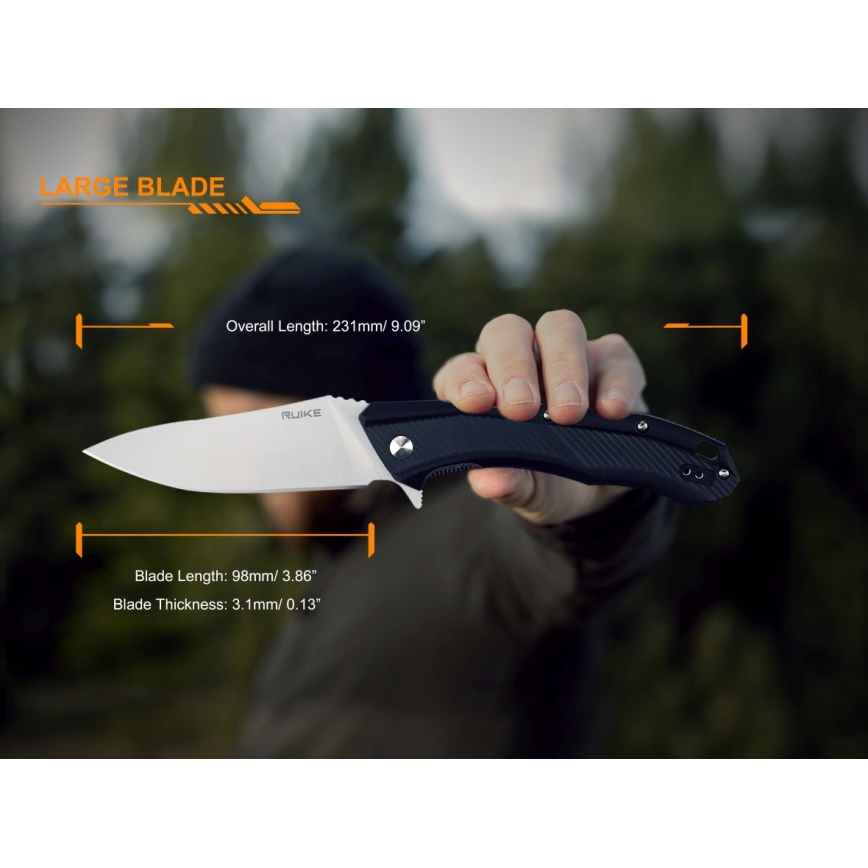 Ruike RUD198PB - Összecsukható zsebkés 23,1 cm fekete
