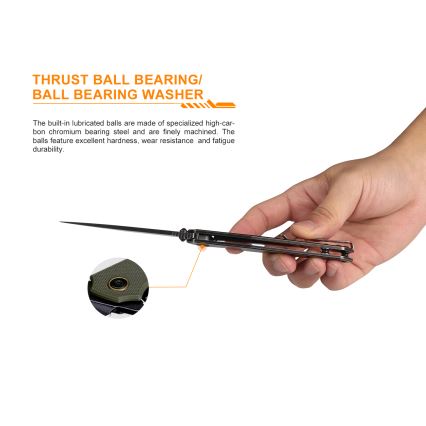 Ruike RUP801J - Összecsukható zsebkés 20 cm narancssárga