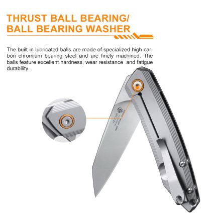 Ruike RUP831SSA - Összecsukható kompakt kés 19,5 cm ezüst