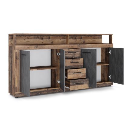 RUNA komód sötétbarna/antracit