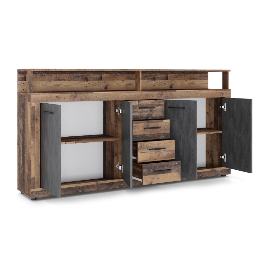 RUNA komód sötétbarna/antracit