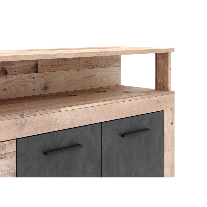 RUNA komód, világosbarna/antracit