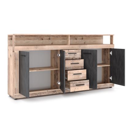 RUNA komód, világosbarna/antracit