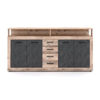 RUNA komód, világosbarna/antracit