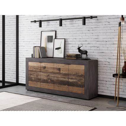 RUNEA komód sötétbarna/antracit