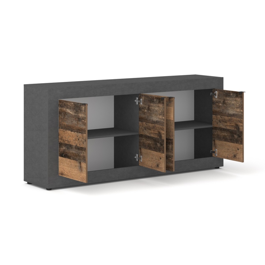 RUNEA komód sötétbarna/antracit