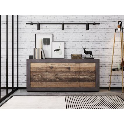 RUNEA komód sötétbarna/antracit