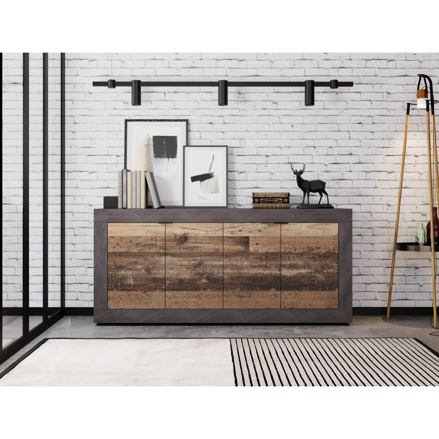 RUNEA komód sötétbarna/antracit