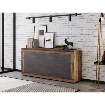 RUNEA komód sötétbarna/antracit