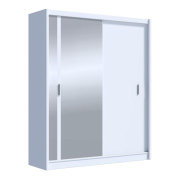 SABRINA gardróbszekrény tükörrel 180x215 cm fehér