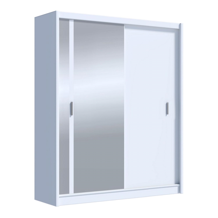 SABRINA gardróbszekrény tükörrel 180x215 cm fehér