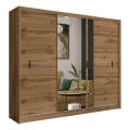 SABRINA gardróbszekrény tükörrel, 250x215 cm, woltan tölgy