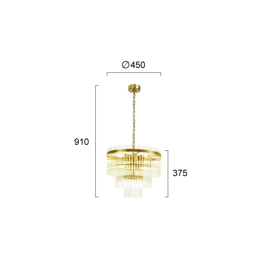 SABRINA láncos csillár 7xE14/40W/230V arany