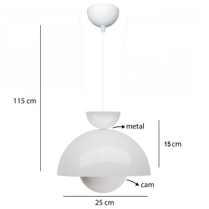 SALVA kábeles csillár 1xE27/15W/230V fehér
