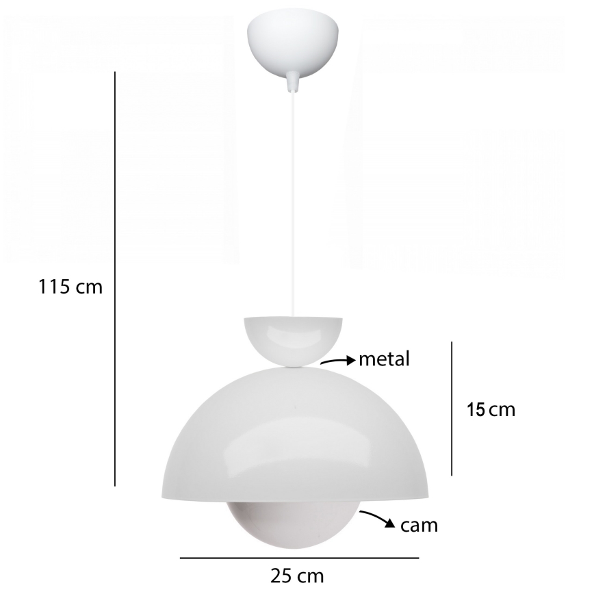 SALVA kábeles csillár 1xE27/15W/230V fehér