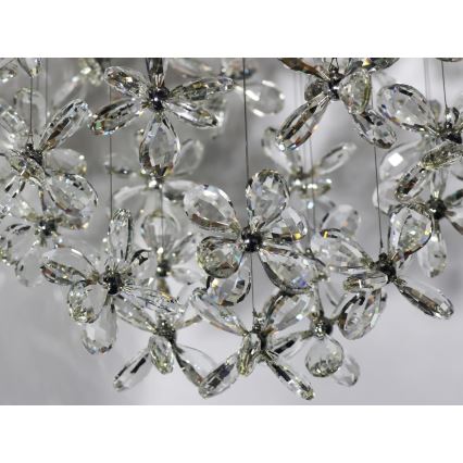 LED kristály mennyezeti lámpa SAMOA LED/30W/230V átm. 40 cm fényes króm + távirányító
