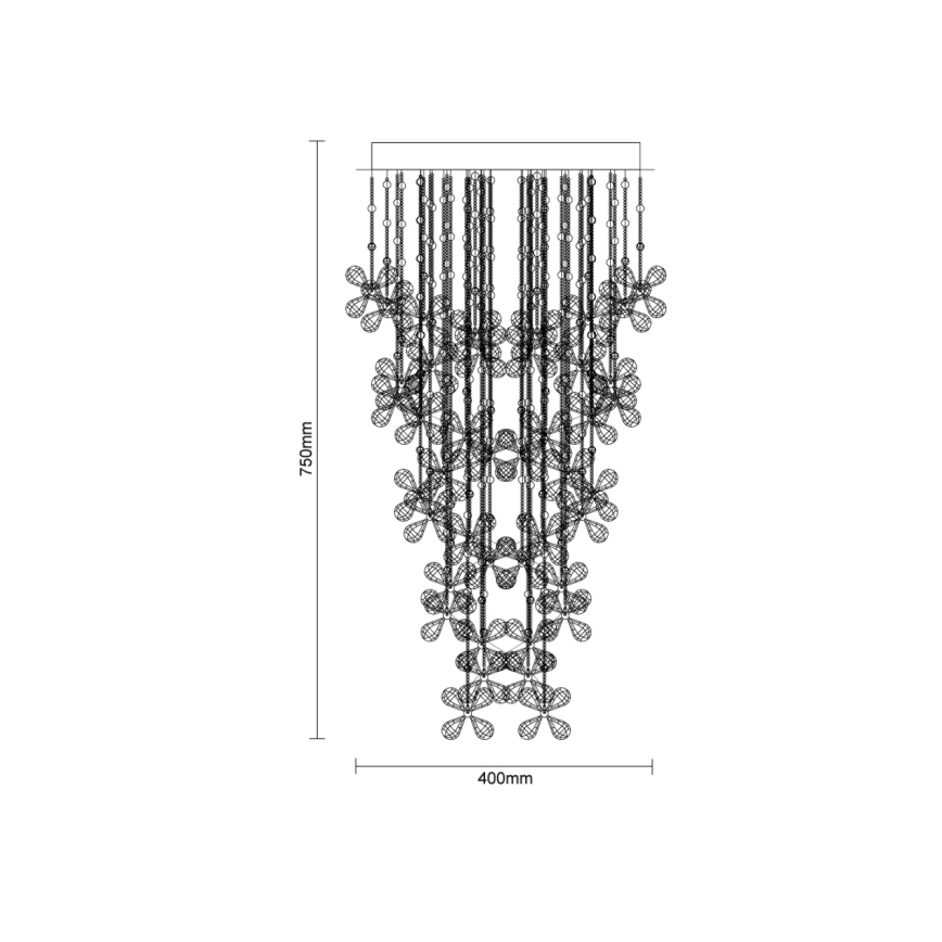 LED kristály mennyezeti lámpa SAMOA LED/30W/230V átm. 40 cm fényes króm + távirányító