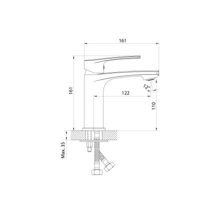 Samona - KORANA 16 cm mosdócsaptelep, fényes króm