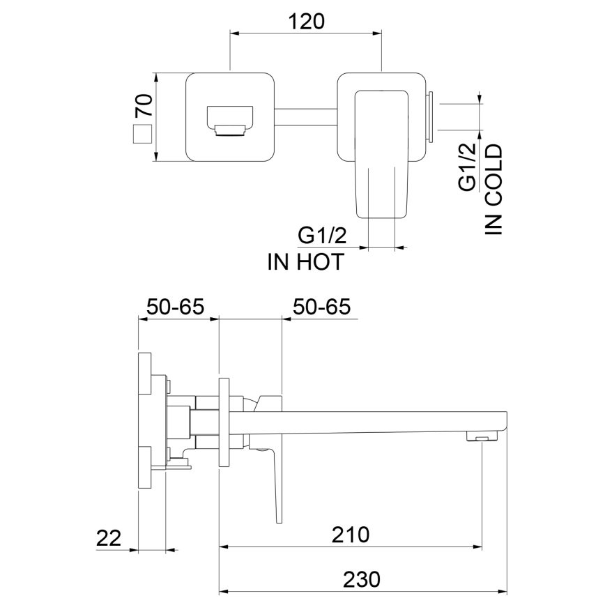 Sapho - 2-lyukas mosdócsaptelep TURSI matt fekete