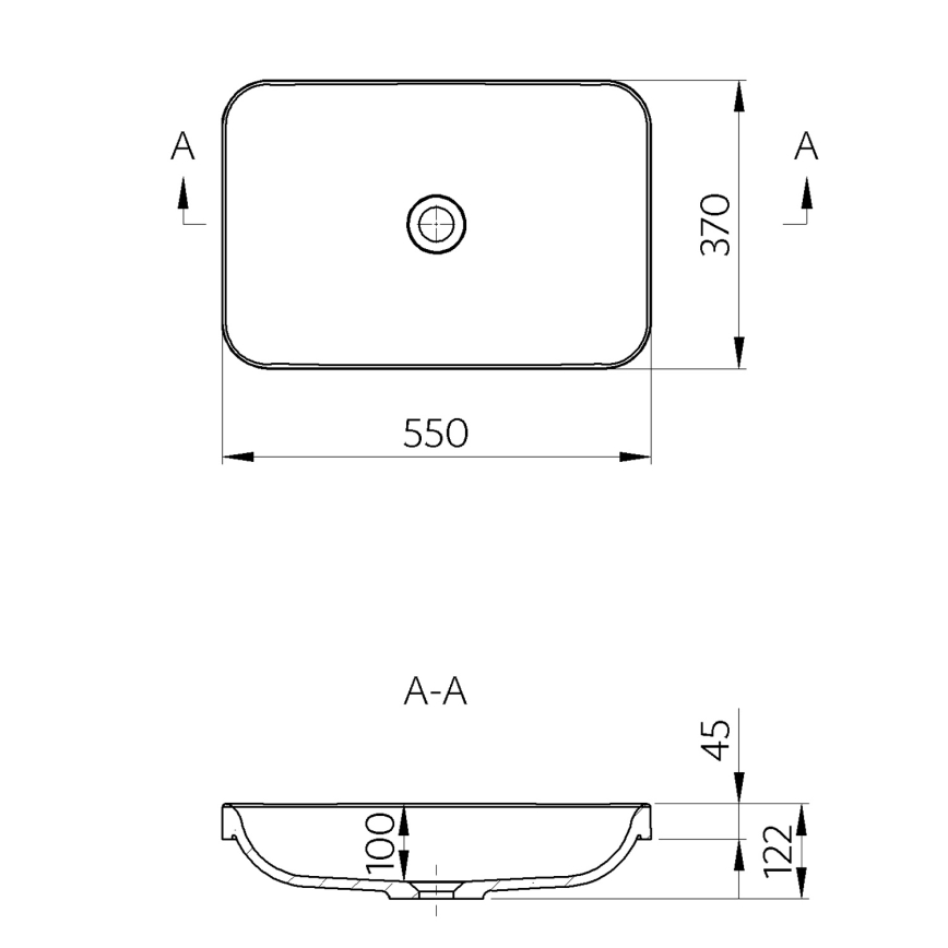 Sapho - Aláépíthető mosdó ASOFFI 55x37 cm márvány/fehér