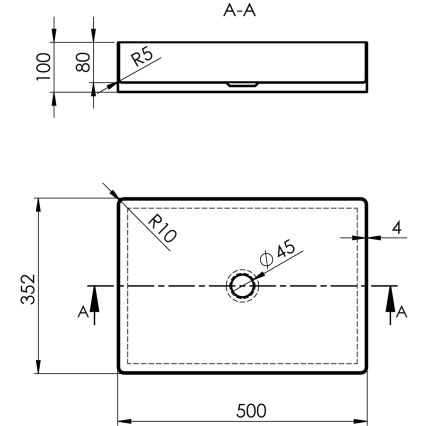 Sapho - AURUM ráépíthető mosdó 50x35 cm matt réz