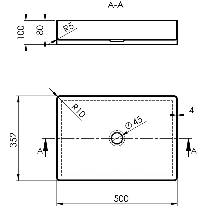 Sapho - AURUM ráépíthető mosdó 50x35 cm matt réz