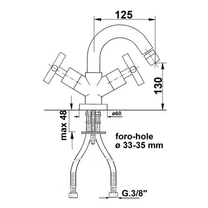 Sapho - AXIA bidécsaptelep, fényes króm