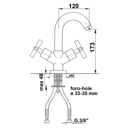 Sapho - AXIA mosdócsaptelep, fényes króm