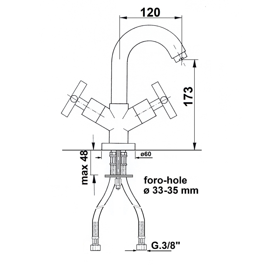 Sapho - AXIA mosdócsaptelep, fényes króm