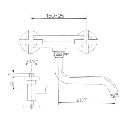 Sapho - AXIA mosogató csaptelep, fényes króm