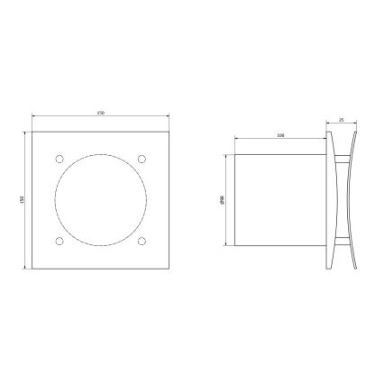 Sapho - Axiális ventilátor időzítővel EIRA 15W/230V fehér