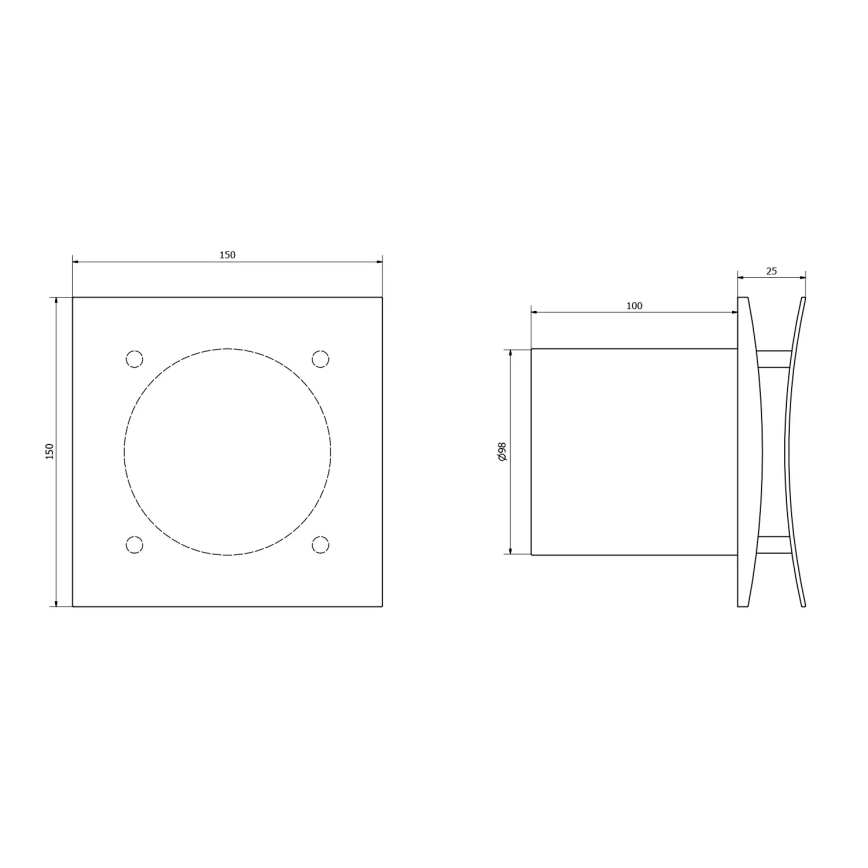 Sapho - Axiális ventilátor időzítővel EIRA 15W/230V fehér