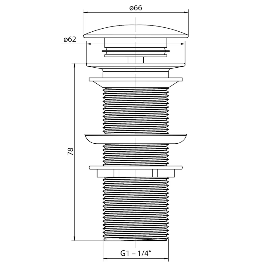 Sapho - BLOK mosdó leeresztő Ø 6,6 cm carrata/fehér