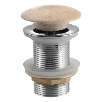 Sapho - Click-Clack BLOK mosdó leeresztő átm. 6,7 cm travertin/fényes króm