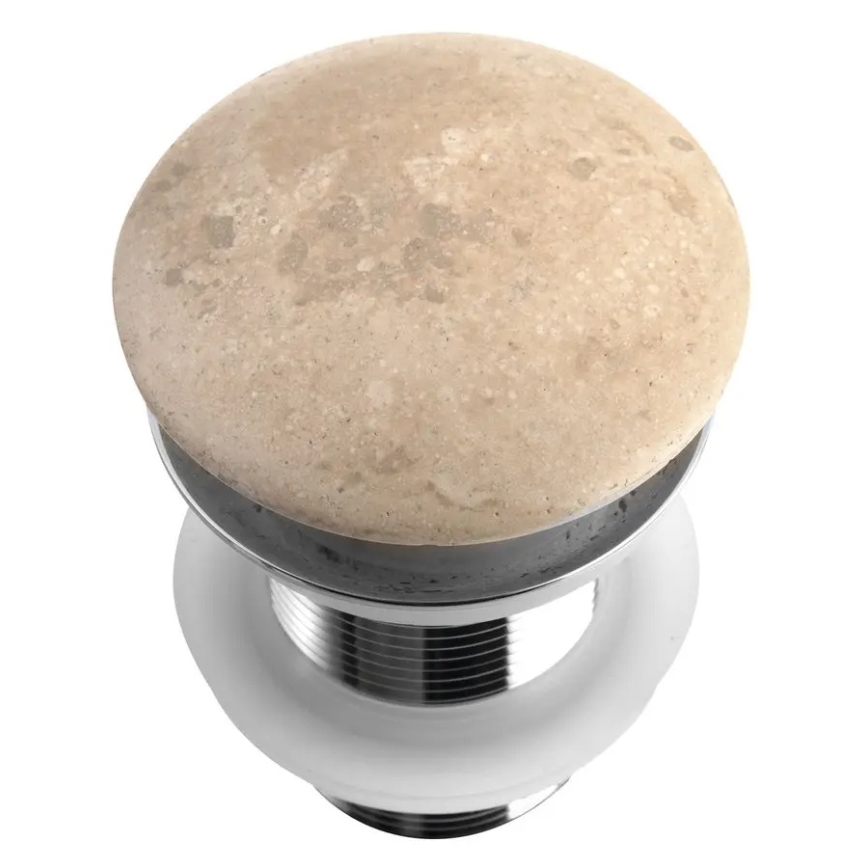 Sapho - Click-Clack BLOK mosdó leeresztő átm. 6,7 cm travertin/fényes króm