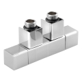 Sapho - Csatlakozó szelepkészlet CUBE TWIN középső csatlakozáshoz, fényes króm