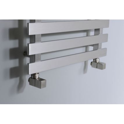 Sapho - CUBE csatlakozó készlet sarokszelepekhez, 2 db, szálcsiszolt nemesacél