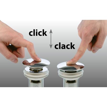 Sapho - DALMA Click-Clack mosdóleeresztő, átm. 6,7 cm, grigio