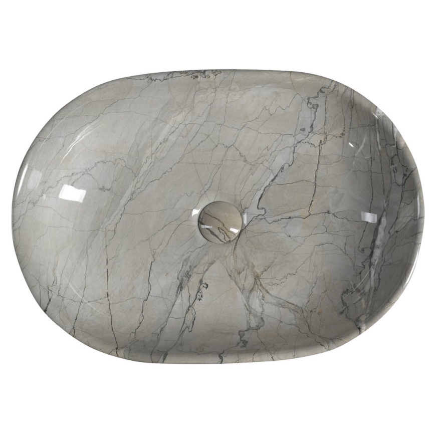 Sapho - DALMA munkalapra szerelhető mosdó 59x42 cm kerámia/grigio