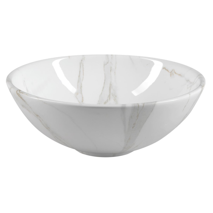 Sapho - DALMA ráépített mosdó, átmérő 42 cm, kerámia/Carrara/fehér