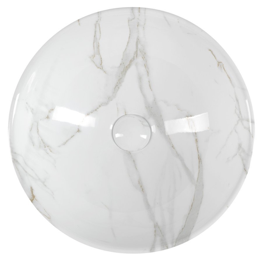 Sapho - DALMA ráépített mosdó, átmérő 42 cm, kerámia/Carrara/fehér