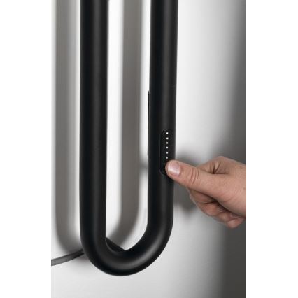 Sapho - Elektromos törölközőszárító időzítővel DUOPASSO 45W 170x12 cm matt fekete