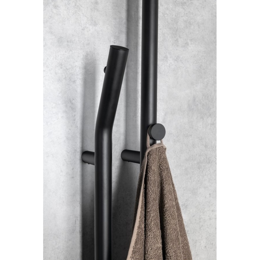 Sapho - Elektromos törölközőszárító időzítővel DUOPASSO 45W 170x12 cm matt fekete