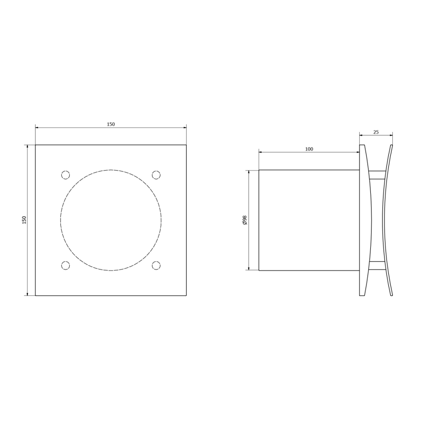 Sapho - EIRA axiális ventilátor 15 W/230 V fehér