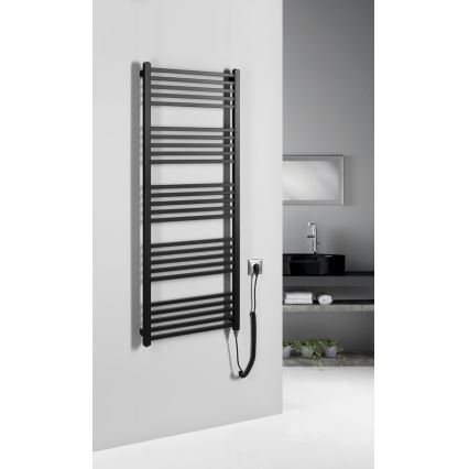 Sapho - Elektromos törölközőszárító METRO-E 500W 134x50 cm matt fekete