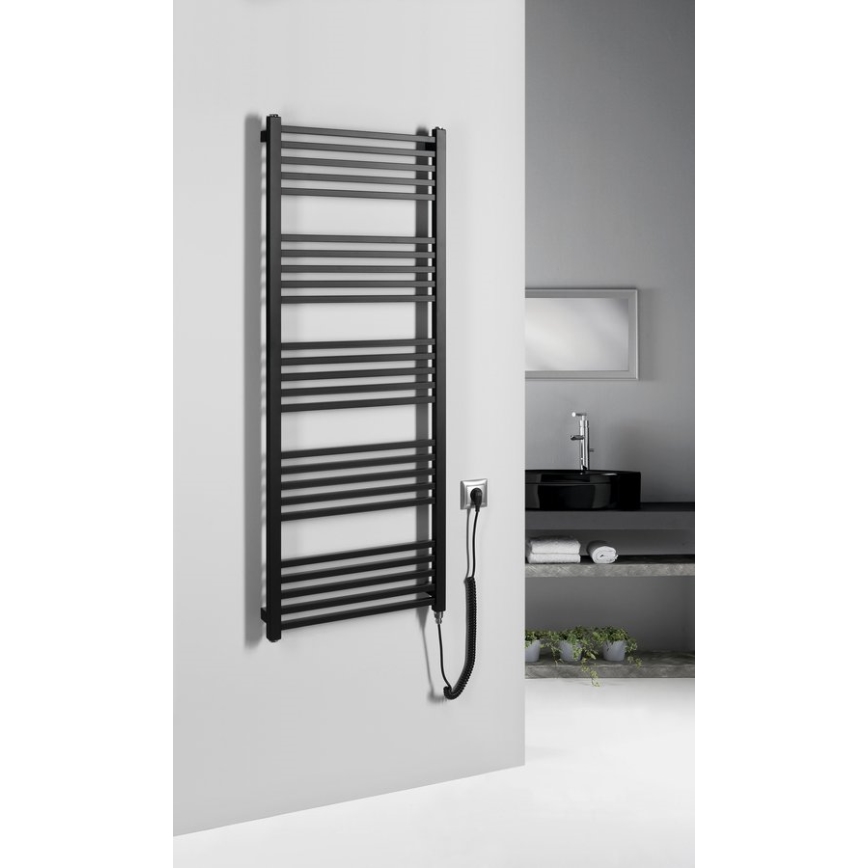 Sapho - Elektromos törölközőszárító METRO-E 500W 134x50 cm matt fekete