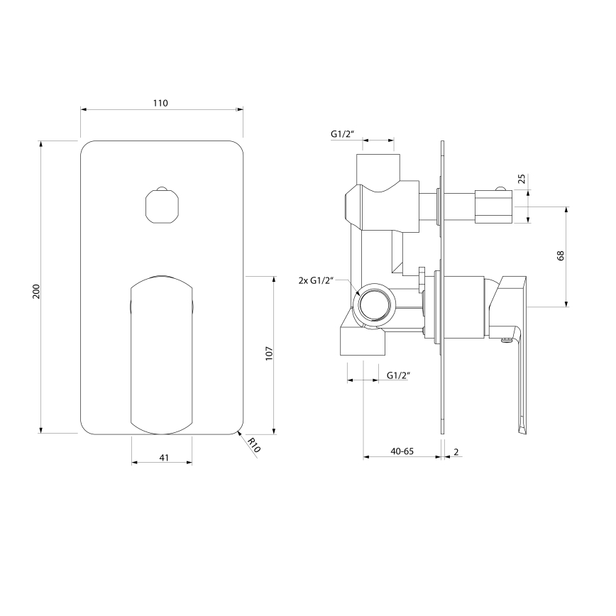 Sapho - Falba süllyesztett zuhanycsaptelep MIXONA fényes króm