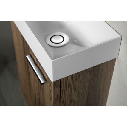 Sapho - Falra szerelhető mosdó PICCOLINO 31x17 cm balos/öntött márvány/fehér