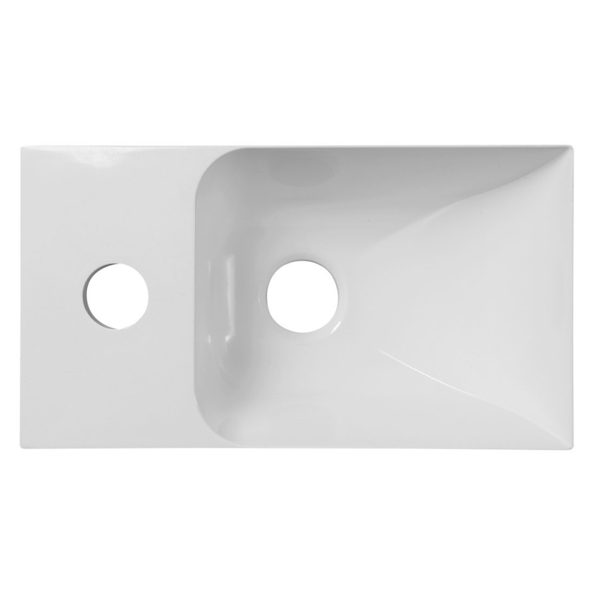 Sapho - Falra szerelhető mosdó PICCOLINO 31x17 cm balos/öntött márvány/fehér